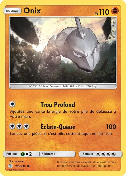 Onix, carte Pokémon CEC 105 — extension Éclipse Cosmique