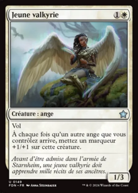 Jeune valkyrie, carte Magic FDN 149 — extension Foundations