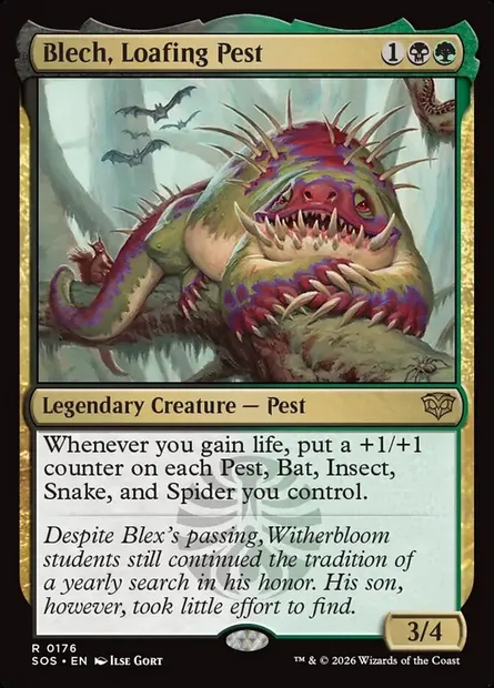 Blech, Loafing Pest, Magic card SOS 176 — Secrets of Strixhaven set