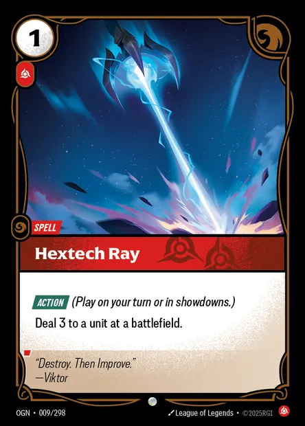 Hextech Ray, carte Riftbound OGN 009 — extension Origins