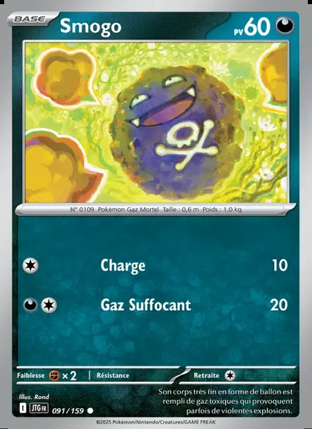 Smogo, carte Pokémon JTG 091 — extension Aventures Ensemble
