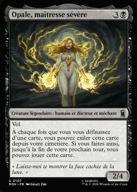 Opale, maîtresse sévère, carte Magic MSH 107 — extension Marvel Super Heroes