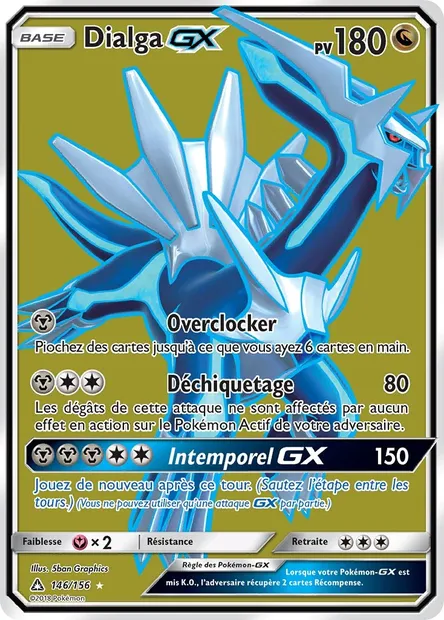 Dialga GX, carte Pokémon UPR 146 — extension Ultra-Prisme