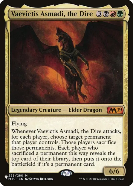 Vaevictis Asmadi, the Dire, Magic card PLST M19-225 — The List set