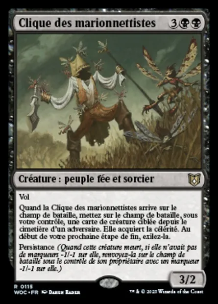 Clique des marionnettistes, carte Magic WOC 115 — extension Wilds of Eldraine Commander