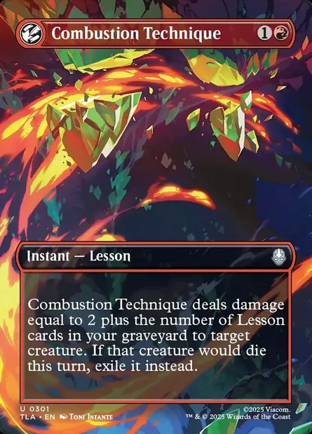 Technique de combustion, carte Magic TLA 301 — extension Avatar: The Last Airbender