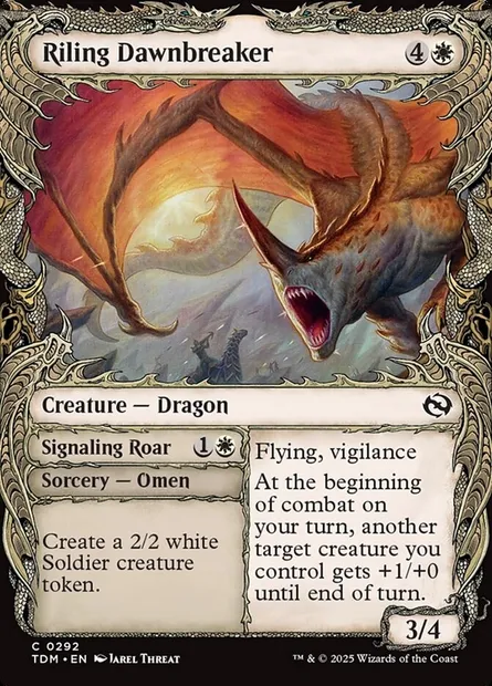 Riling Dawnbreaker // Signaling Roar, Magic card TDM 292 — Tarkir: Dragonstorm set