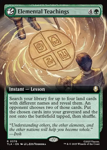 Enseignements des éléments, carte Magic TLA 378 — extension Avatar: The Last Airbender
