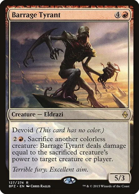 Barrage Tyrant, Magic card BFZ 127 — Battle for Zendikar set