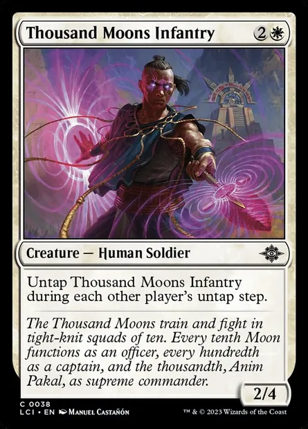 Thousand Moons Infantry, Magic card LCI 38 — The Lost Caverns of Ixalan set