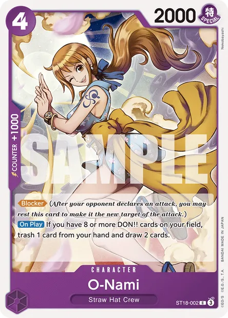 O-Nami, One Piece card ST18-002 — Purple Monkey.D.Luffy set