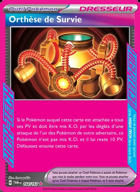 Orthèse de Survie, carte Pokémon TWM 164 — extension Mascarade Crépusculaire
