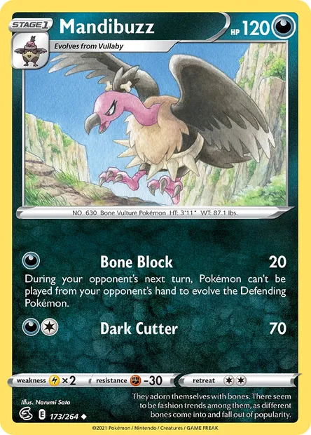 Mandibuzz, Pokémon card FST 173 — Fusion Strike set