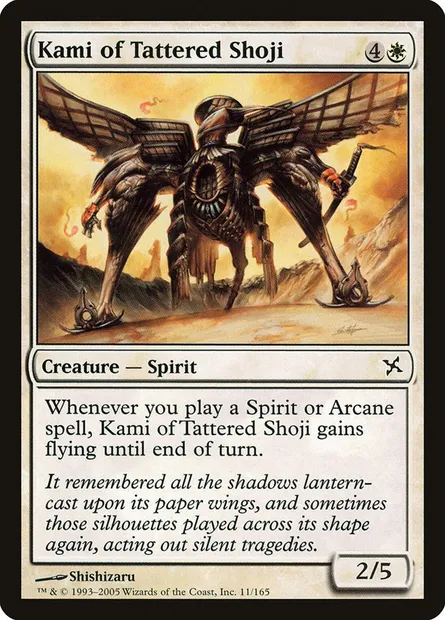 Kami of Tattered Shoji, Magic card BOK 11 — Betrayers of Kamigawa set