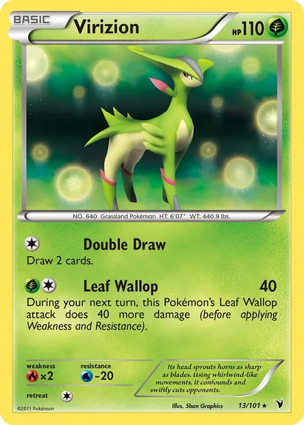 Virizion, Pokémon card NVI 13 — Noble Victories set
