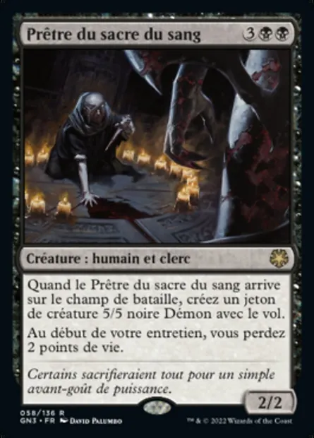 Prêtre du sacre du sang, carte Magic GN3 58 — extension Game Night: Free-for-All