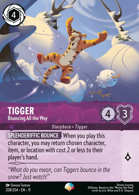 Tigger - Bouncing All the Way, Disney Lorcana card CH11-208 — Winterspell set