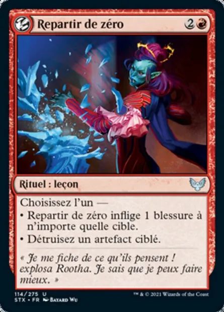Repartir de zéro, carte Magic STX 114 — extension Strixhaven: l'Académie des Mages
