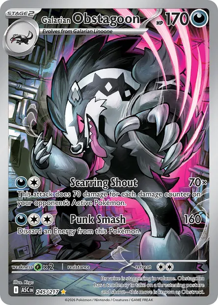 Galarian Obstagoon, Pokémon card ASC 245 — Ascended Heroes set