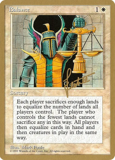 Balance, carte Magic PTC bl6 — extension Pro Tour Collector Set