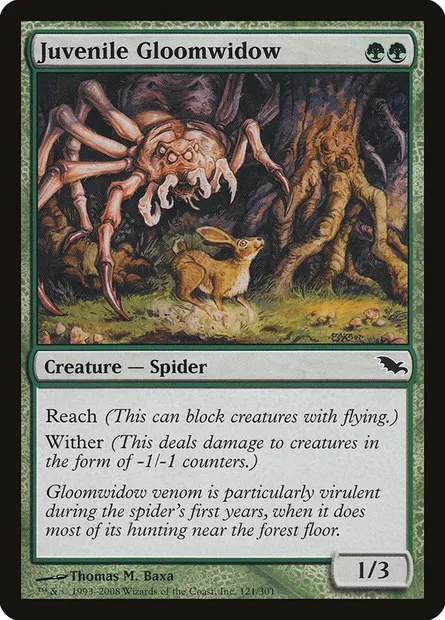 Juvenile Gloomwidow, Magic card SHM 121 — Shadowmoor set