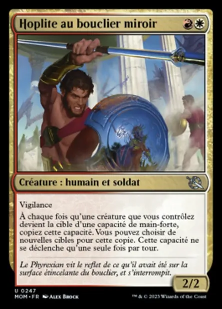 Hoplite au bouclier miroir, carte Magic MOM 247 — extension L'invasion des machines