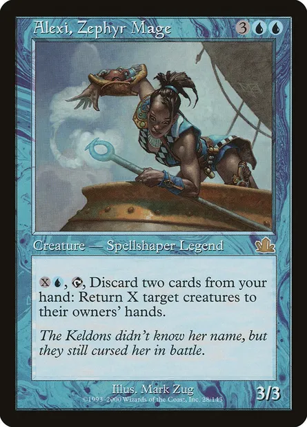 Alexi, Zephyr Mage, Magic card PCY 28 — Prophecy set