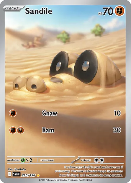 Sandile, Pokémon card SVI 216 — Scarlet & Violet set