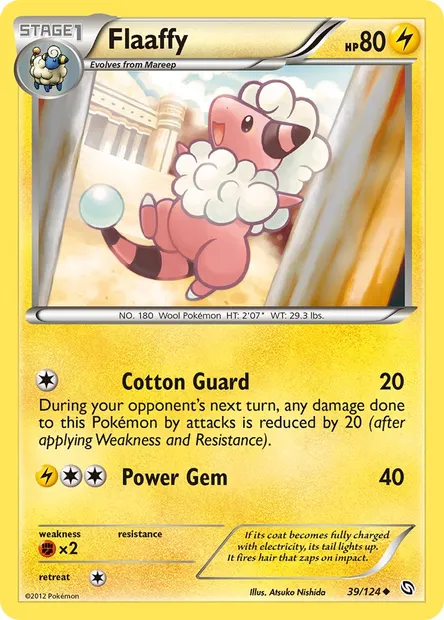 Flaaffy, Pokémon card DRX 39 — Dragons Exalted set
