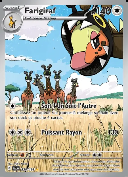 Farigiraf, carte Pokémon PAL 228 — extension Évolutions à Paldea