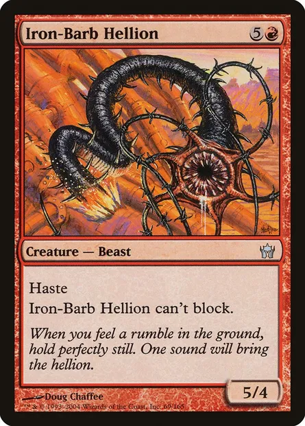 Iron-Barb Hellion, Magic card 5DN 69 — Fifth Dawn set