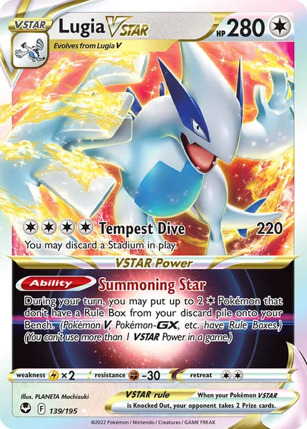Lugia VSTAR, Pokémon card SIT 139 — Silver Tempest set