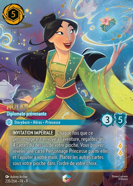 Mulan - Diplomate prévenante, carte Disney Lorcana CH9-235 — extension Fabuleux