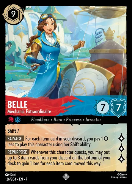 Belle - Mechanic Extraordinaire, Disney Lorcana card CH7-126 — Archazia's Island set