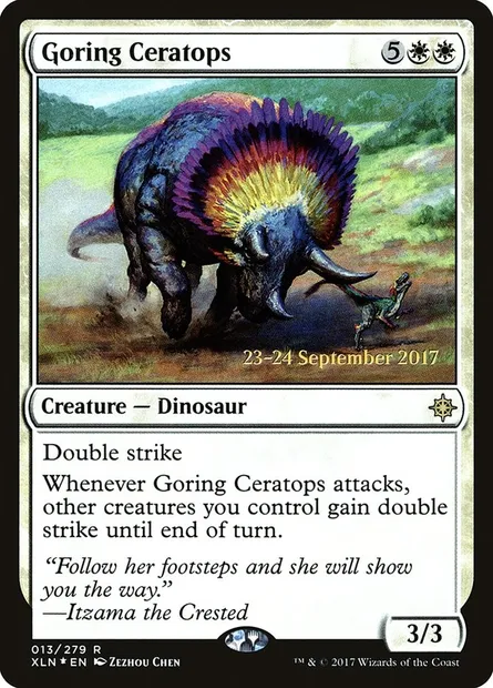 Goring Ceratops, Magic card PXLN 13s — Ixalan Promos set