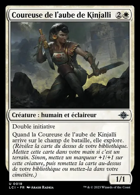 Coureuse de l'aube de Kinjalli, carte Magic LCI 19 — extension The Lost Caverns of Ixalan