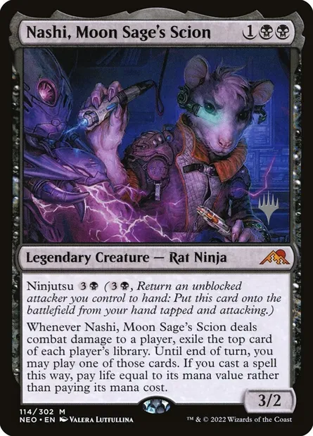Nashi, Moon Sage's Scion, Magic card PNEO 114p — Kamigawa: Neon Dynasty Promos set