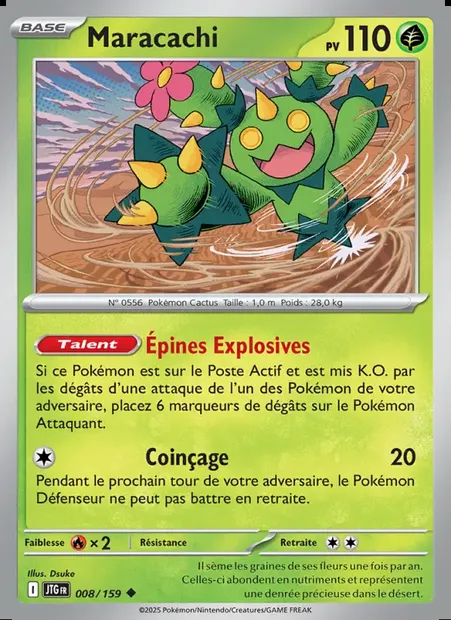 Maracachi, carte Pokémon JTG 008 — extension Aventures Ensemble