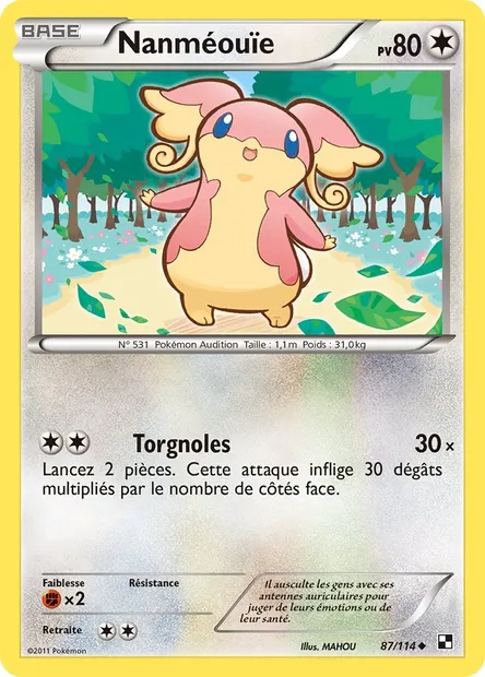 Nanméouïe, carte Pokémon BLW 87 — extension Noir & Blanc