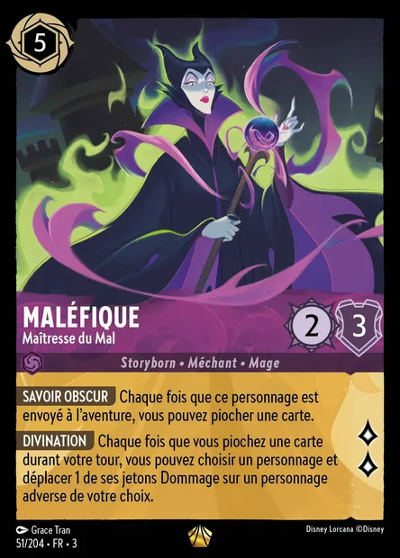Maléfique - Maîtresse du Mal, carte Disney Lorcana CH3-051 — extension Les Terres d'Encres