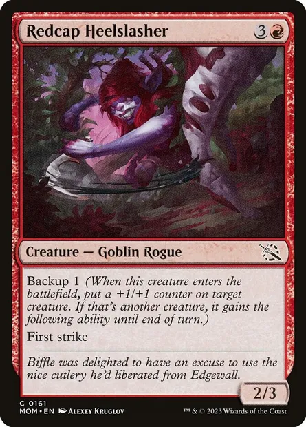 Redcap Heelslasher, Magic card MOM 161 — March of the Machine set
