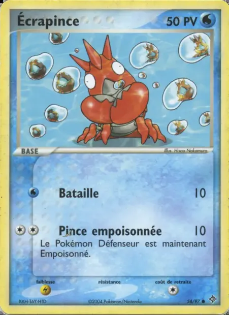 Écrapince, carte Pokémon DR 54 — extension EX Dragon