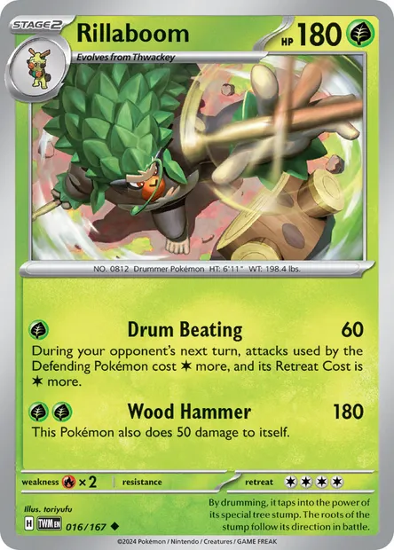 Rillaboom, Pokémon card TWM 016 — Twilight Masquerade set