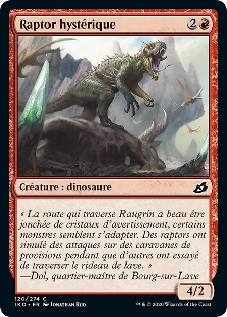 Raptor hystérique, carte Magic IKO 120 — extension Ikoria: Lair of Behemoths