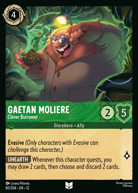 Gaetan Moliere - Clever Burrower, Disney Lorcana card CH12-080 — Wilds Unknown set