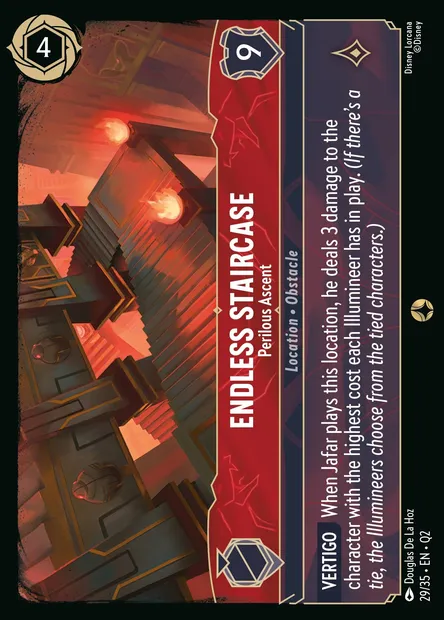 Endless Staircase - Perilous Ascent, Disney Lorcana card Q2-029 — Illumineer's Quest: Palace Heist set
