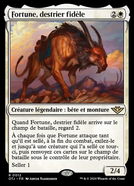 Fortune, destrier fidèle, carte Magic OTJ 12 — extension Outlaws of Thunder Junction