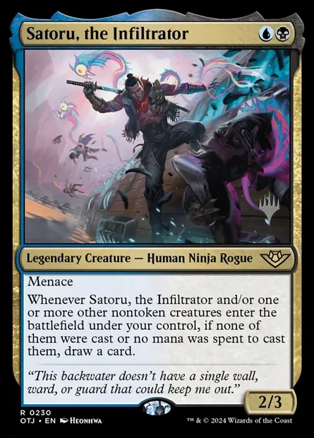 Satoru, the Infiltrator, Magic card POTJ 230p — Outlaws of Thunder Junction Promos set