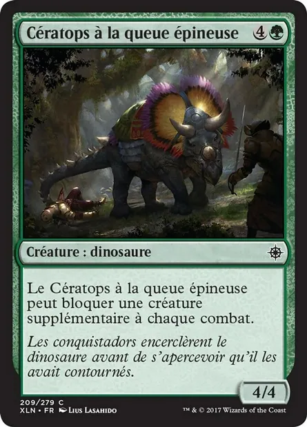 Cératops à la queue épineuse, carte Magic XLN 209 — extension Ixalan