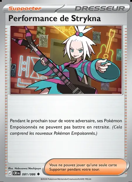 Performance de Strykna, carte Pokémon CRI 081 — extension Chaos Ascendant